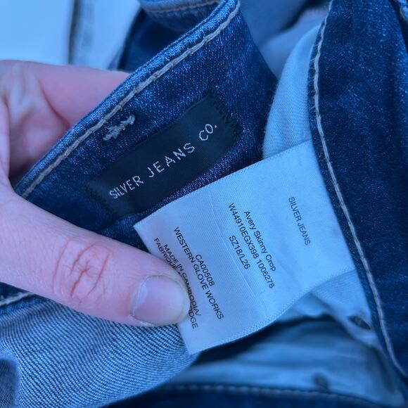 Silver Jeans Co Cropped Distressed Avery Skinny Crop Denim Jean Plus Size 18 - Picture 5 of 6